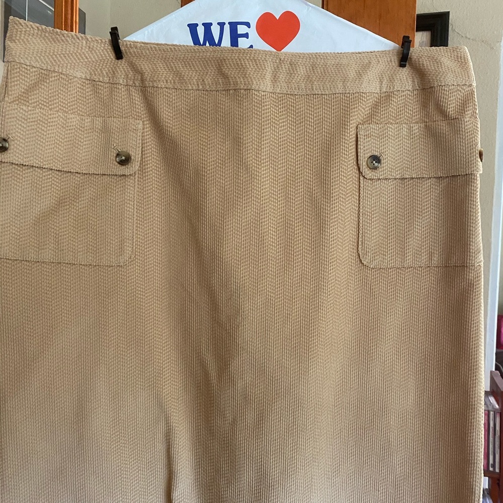 Tan knee length skirt